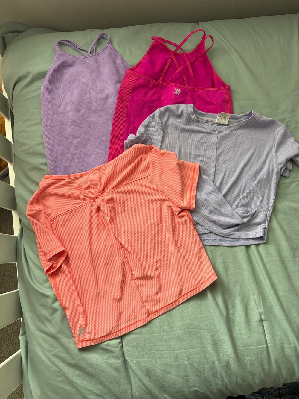 all in motion Coral, Lavender & Hot Pink Girls Tank and Tee Set
